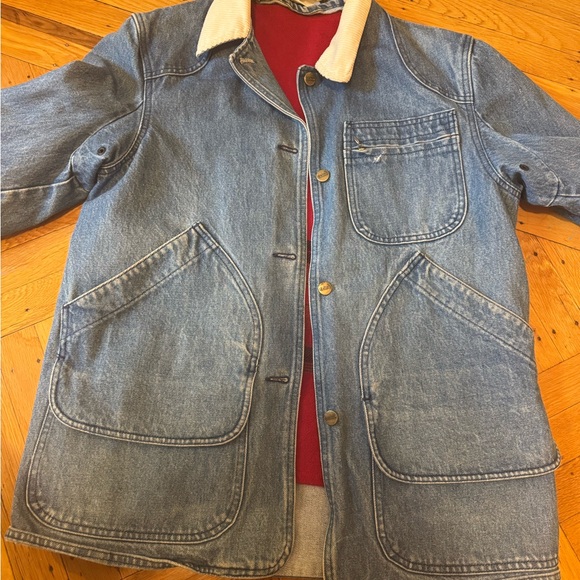 Vintage Levi's Denim Jacket with Corduroy Collar and red lining - Picture 3 of 6